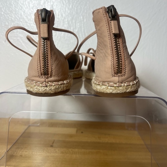 Eileen Fisher Lace Elastic Criss Cross Straps Leather Espadrille Blush Pink Sz 5 - Picture 5 of 10